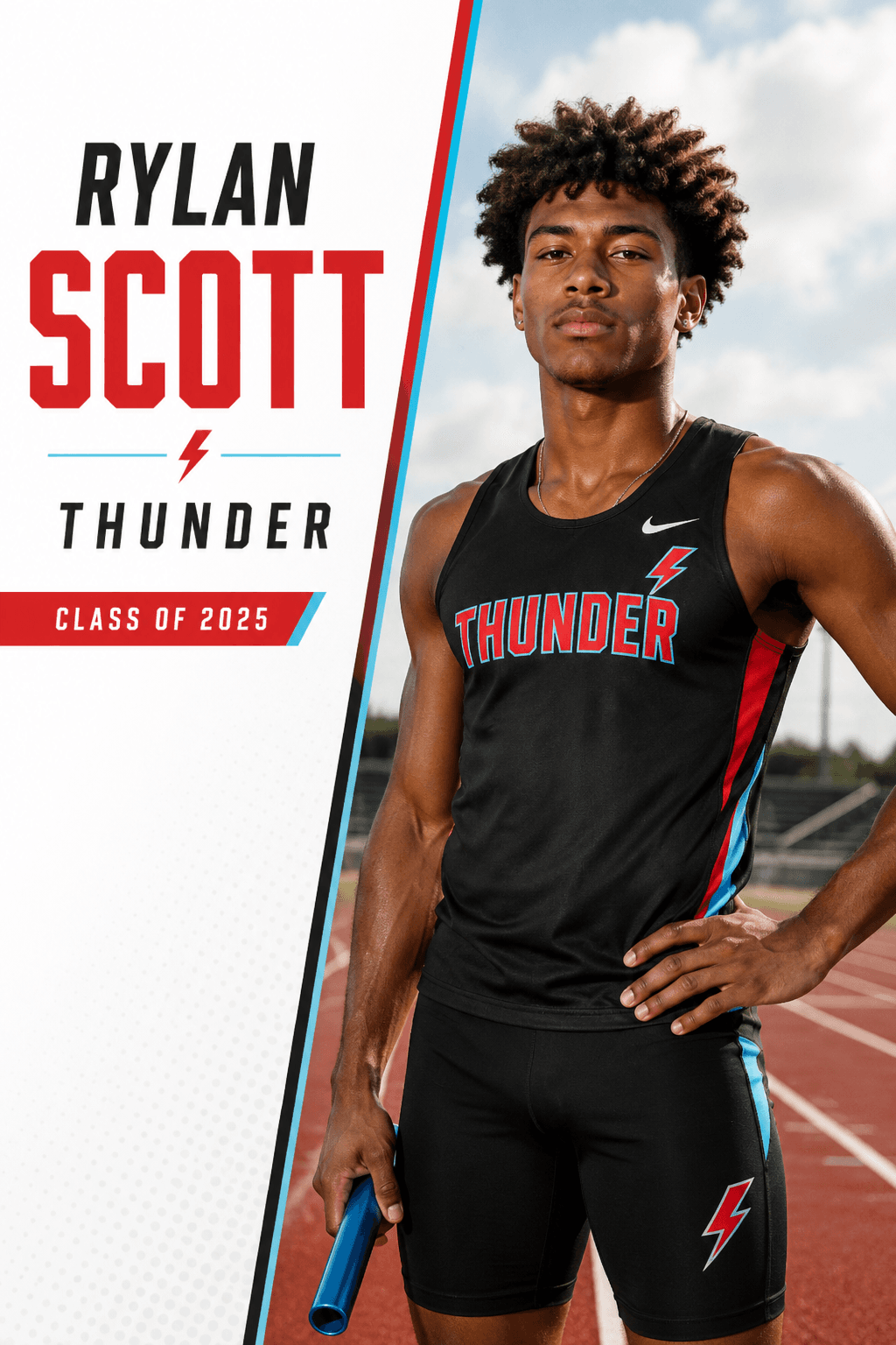 Rylan Scott Thunder 2 by 3 basketball player banner