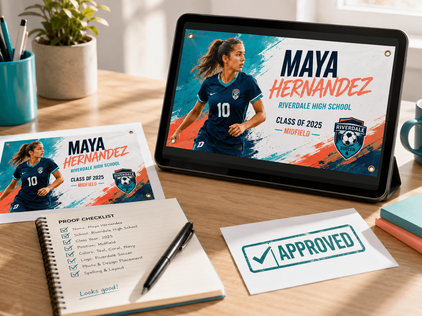 Printed banner proof review