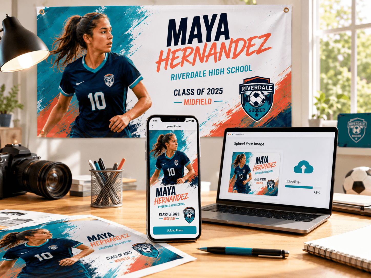 Designer preparing a banner proof